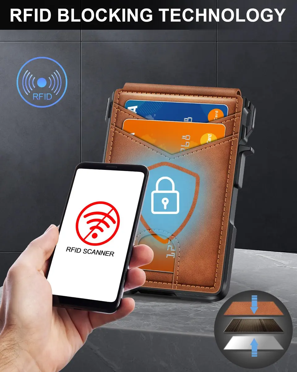 ZALVEX Wallet for Men Slim RFID Blocking 9-13 Cards | Compact & Durable Aluminum - view 4
