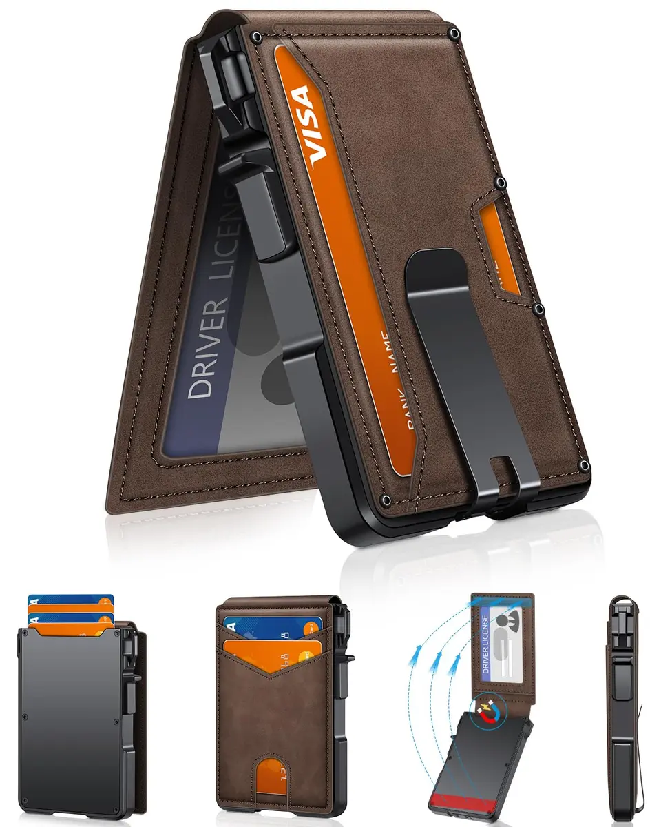 ZALVEX Wallet for Men, Minimalist RFID Bifold, Slim Compact 9-13 Cards | Flap Closure - main product image