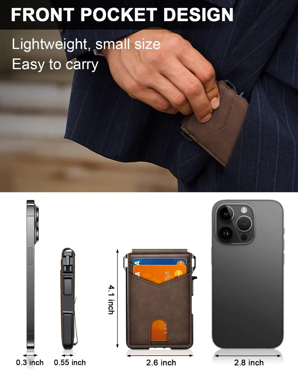 ZALVEX Wallet for Men, Minimalist RFID Bifold, Slim Compact 9-13 Cards | Flap Closure - view 6