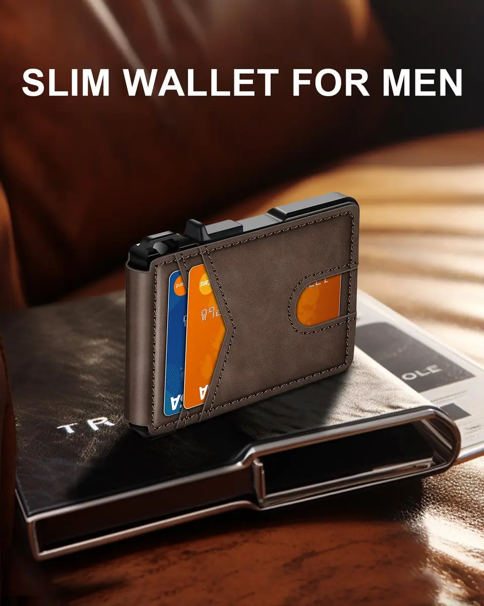 ZALVEX Wallet for Men, Minimalist RFID Bifold, Slim Compact 9-13 Cards | Flap Closure - view 2