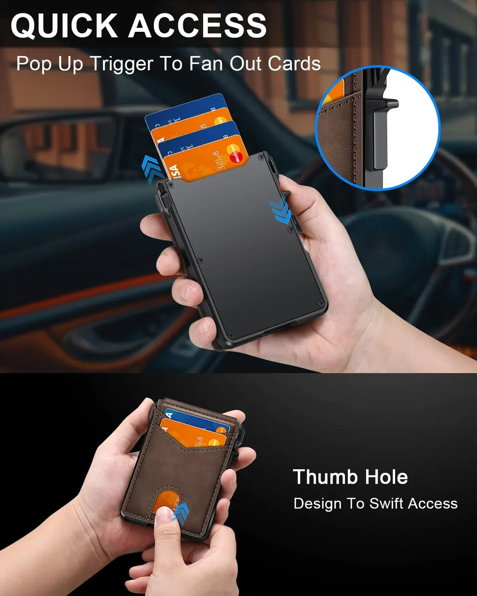 ZALVEX Wallet for Men, Minimalist RFID Bifold, Slim Compact 9-13 Cards | Flap Closure - view 3