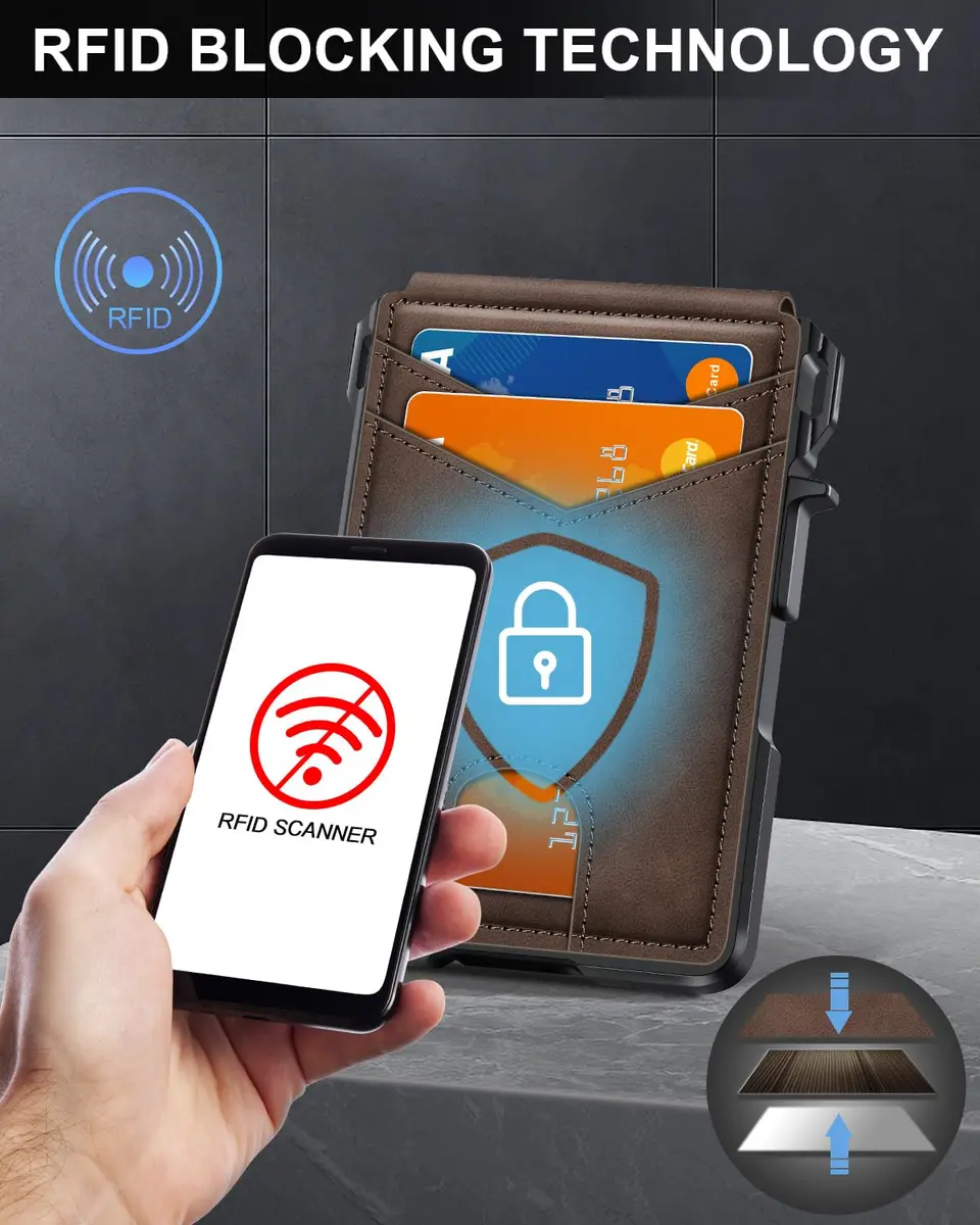 ZALVEX Wallet for Men, Minimalist RFID Bifold, Slim Compact 9-13 Cards | Flap Closure - view 4