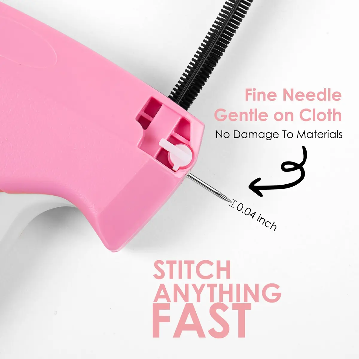 Scopck Handheld Stitch Gun for Clothes | 2000 Fasteners (1000 Black, 1000 White) - view 3