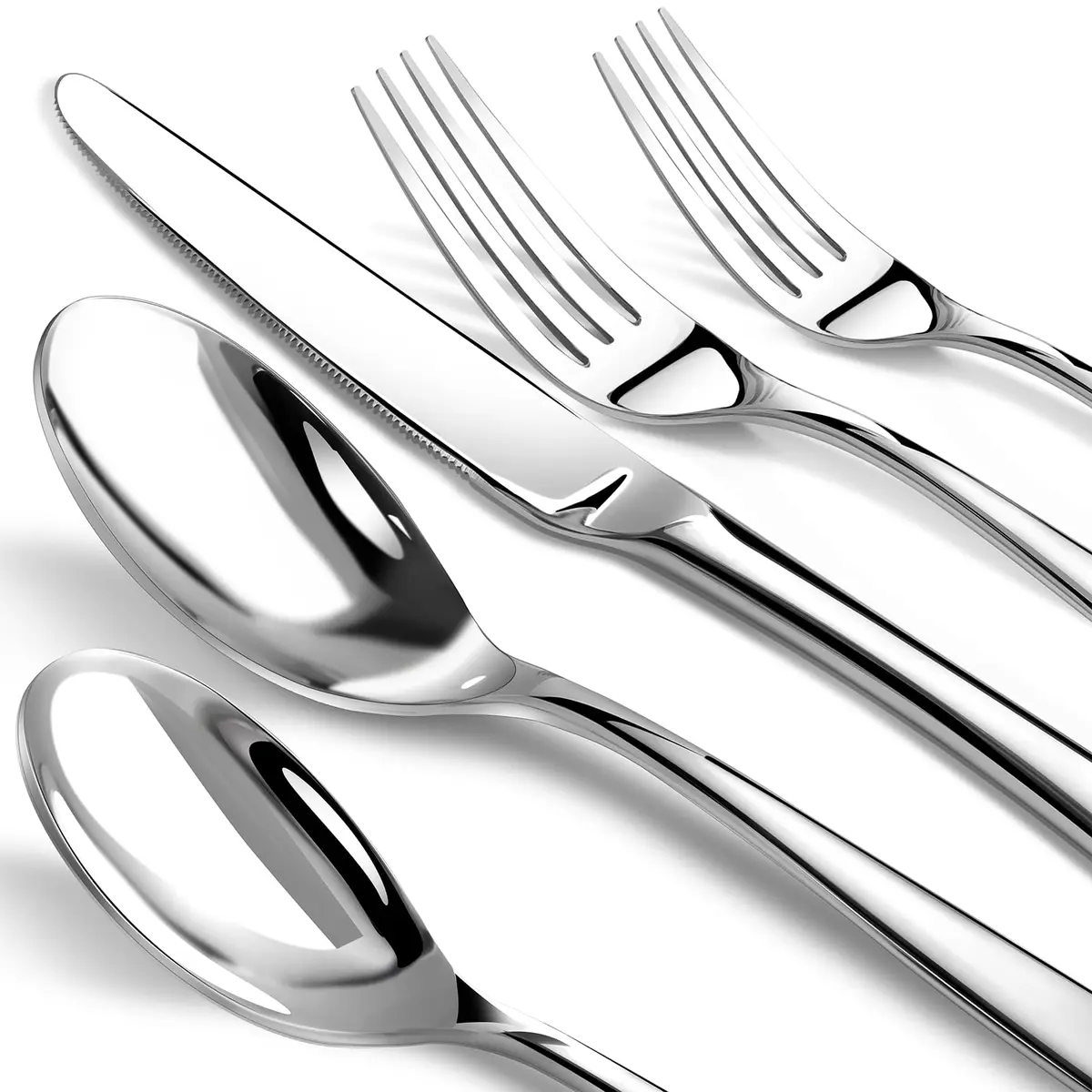 Nice Kitchen Silverware Set for 8 | Heavy Duty Stainless Steel 40 Piece | Modern Flatware - main product image