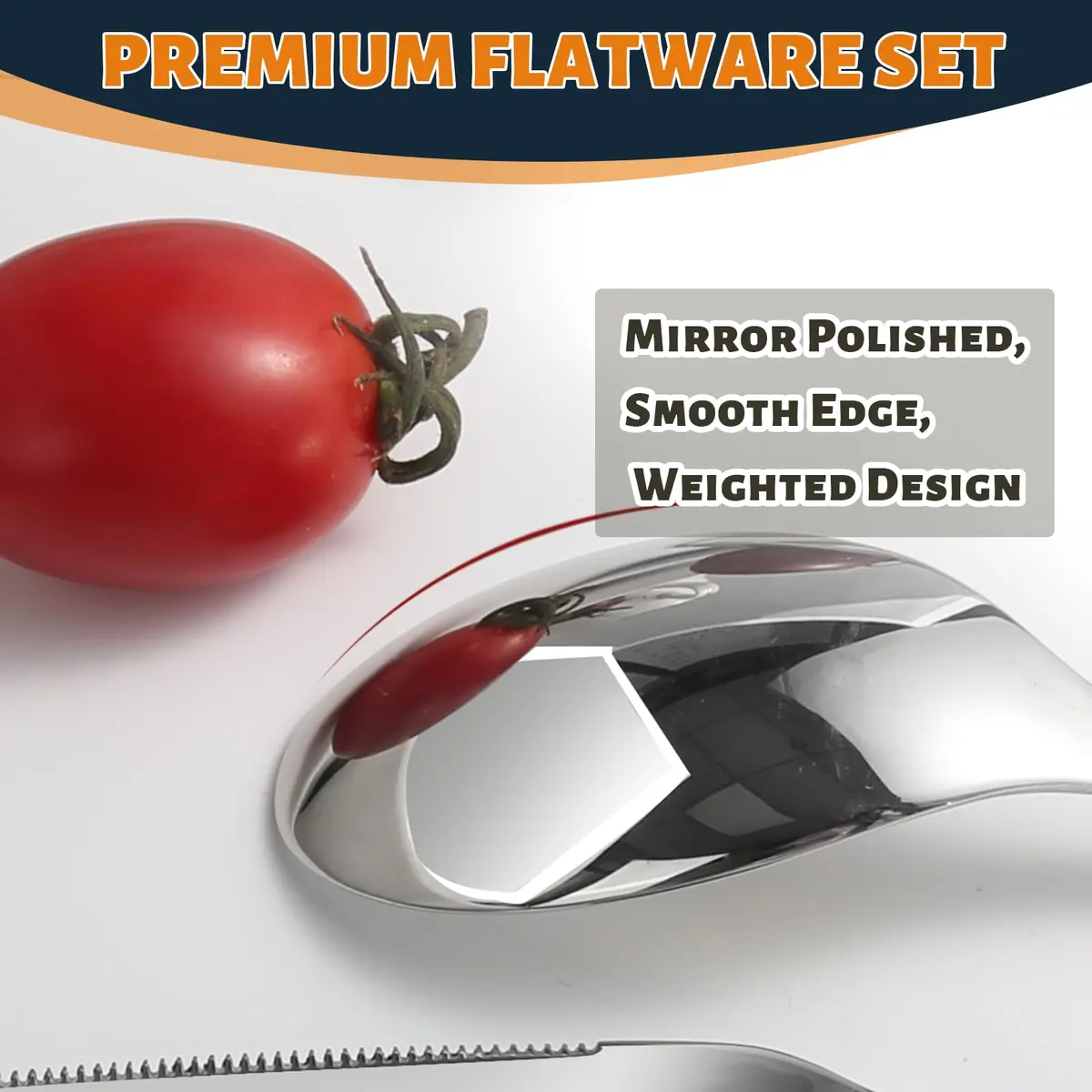 Nice Kitchen Silverware Set for 8 | Heavy Duty Stainless Steel 40 Piece | Modern Flatware - view 3