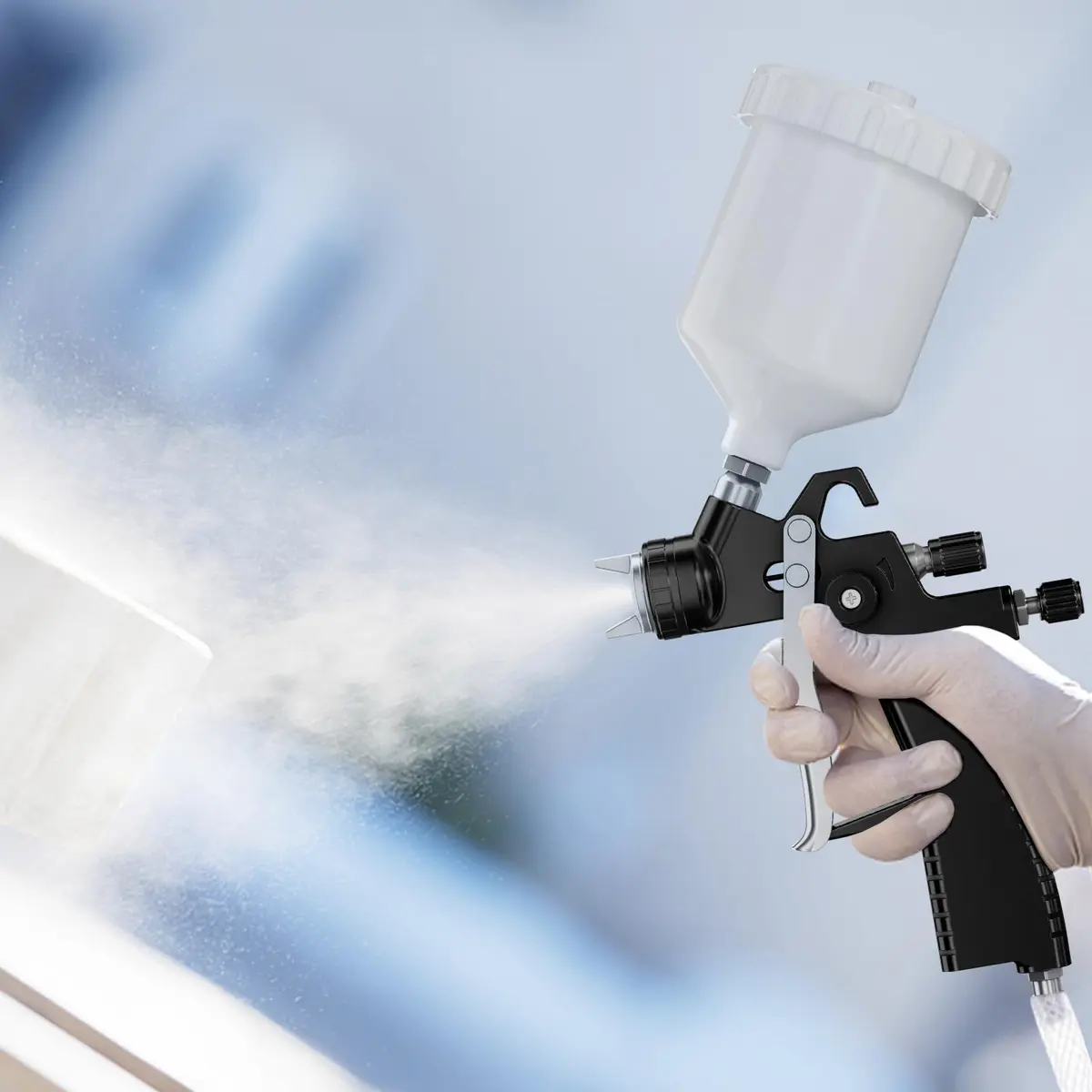 GATTLELIC LVLP Black Air Spray Gun Premium Kit with 1.3/1.5/1.7mm Nozzles & Air Regulator | Automotive Paint Sprayer for Cars & House DIY - view 6