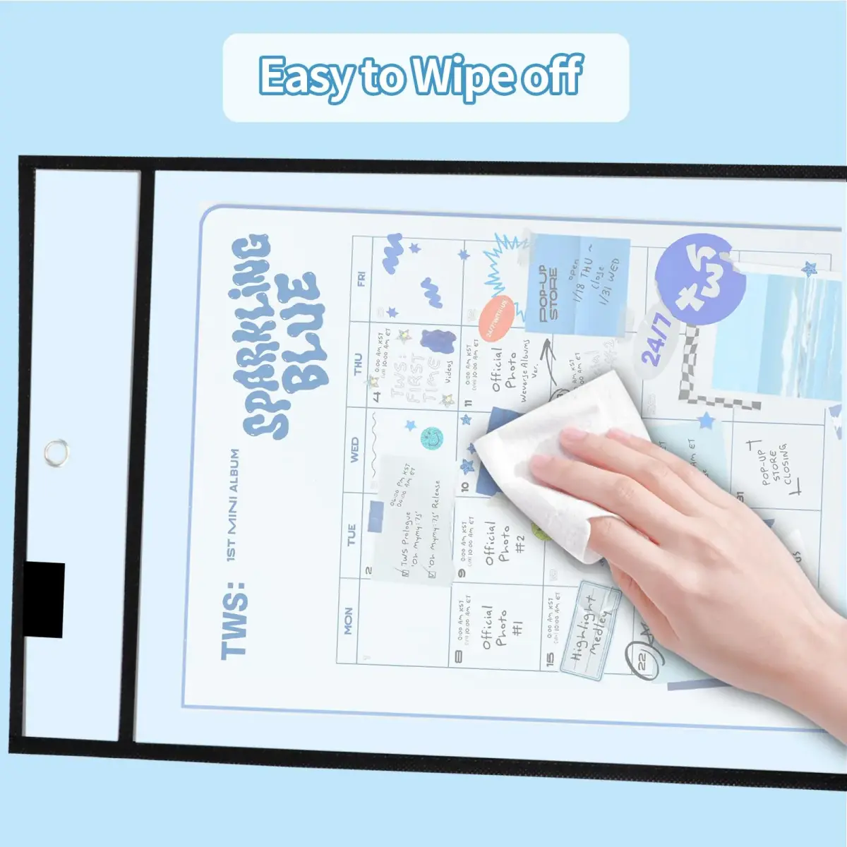 Ufamrine Black Dry Erase Pockets Sleeves 25cm x 33cm (10" x 13") | Reusable Job Ticket Holders for Classroom & Office - view 4