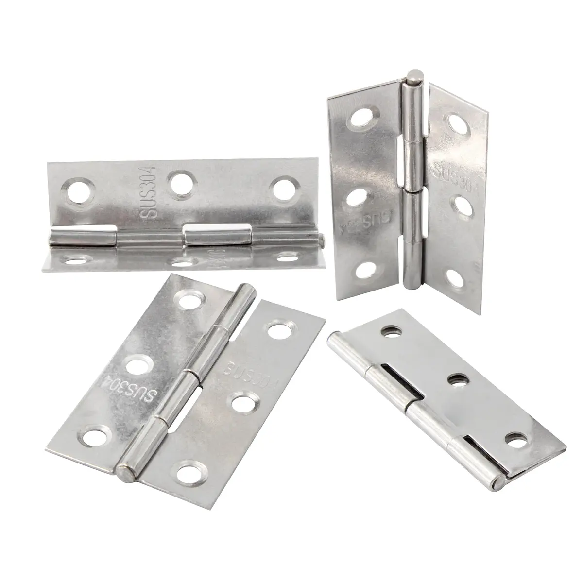 Adyoney 20Pcs 304 Stainless Steel Flat Hinges 55x34x4.4mm (2.17x1.34x0.17inch) | Pack of 20 with 120 Screws - main product image