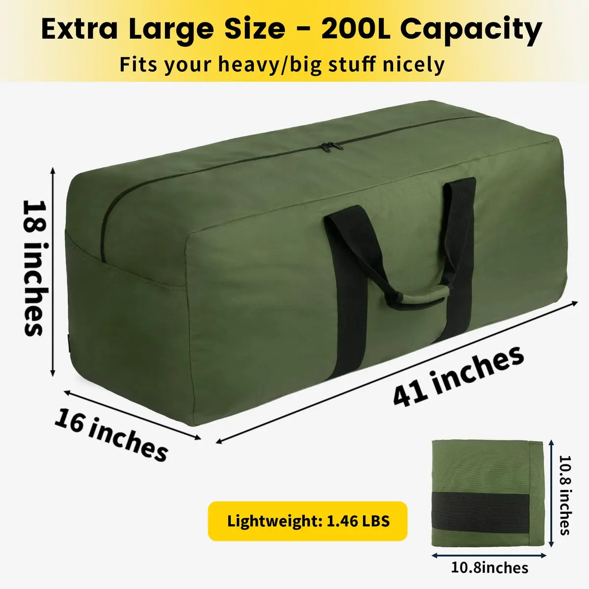 Vorspack 200L Extra Large Duffle Bag for Travel, Camping | Heavy-Duty & Spacious - view 2