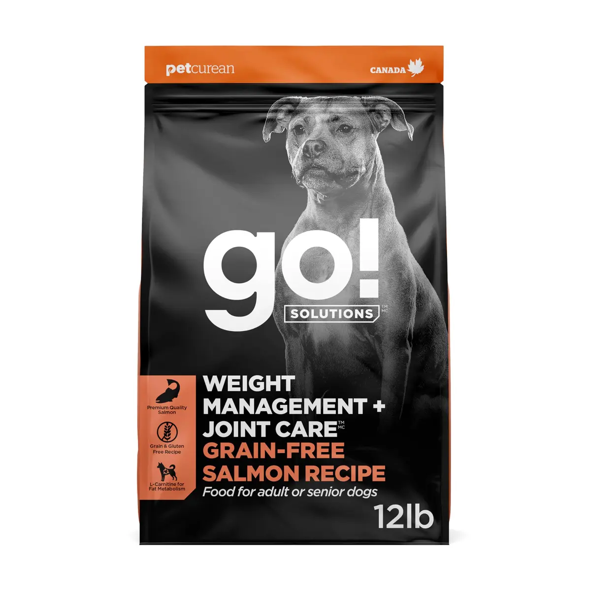 Go! Solutions Weight Management + Joint Care Salmon Dry Dog Food, 12 lb | Supports Healthy Weight & Joints - main product image