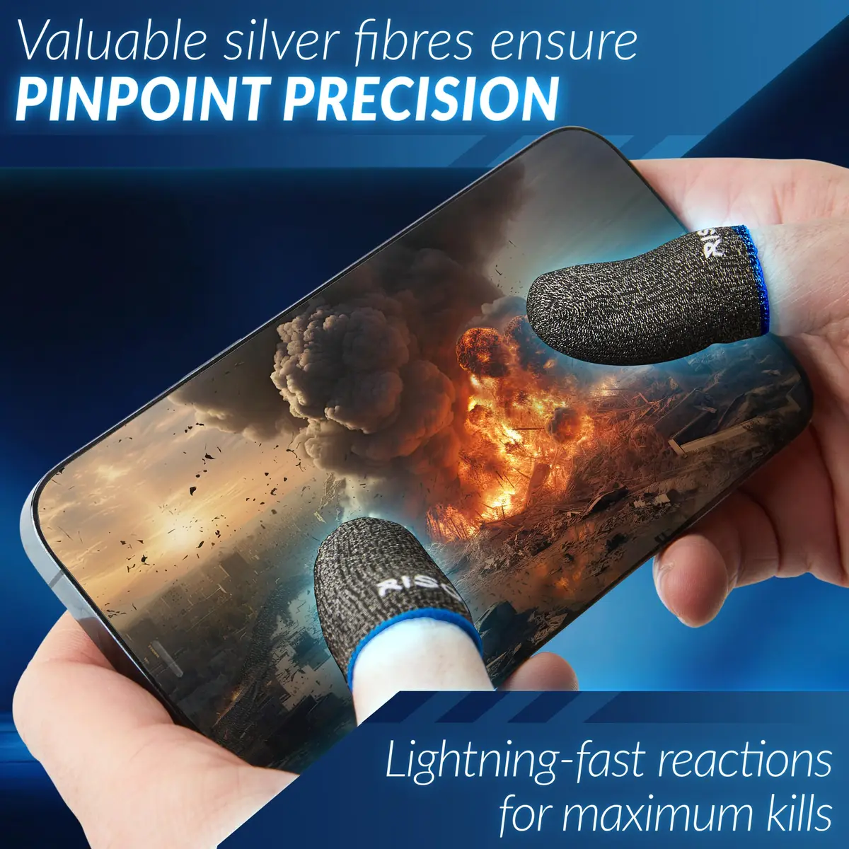 RISOKA Gaming Finger Sleeves 10 Pieces | Responsive Touchscreen Glide for Mobile & Tablet - view 6