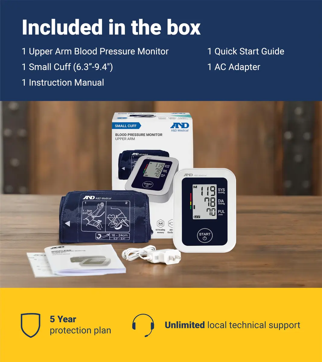 A&D Medical UA-651SAC Upper Arm Blood Pressure Monitor with Small Cuff (16-24 cm) | Clinical Grade Accuracy - view 5