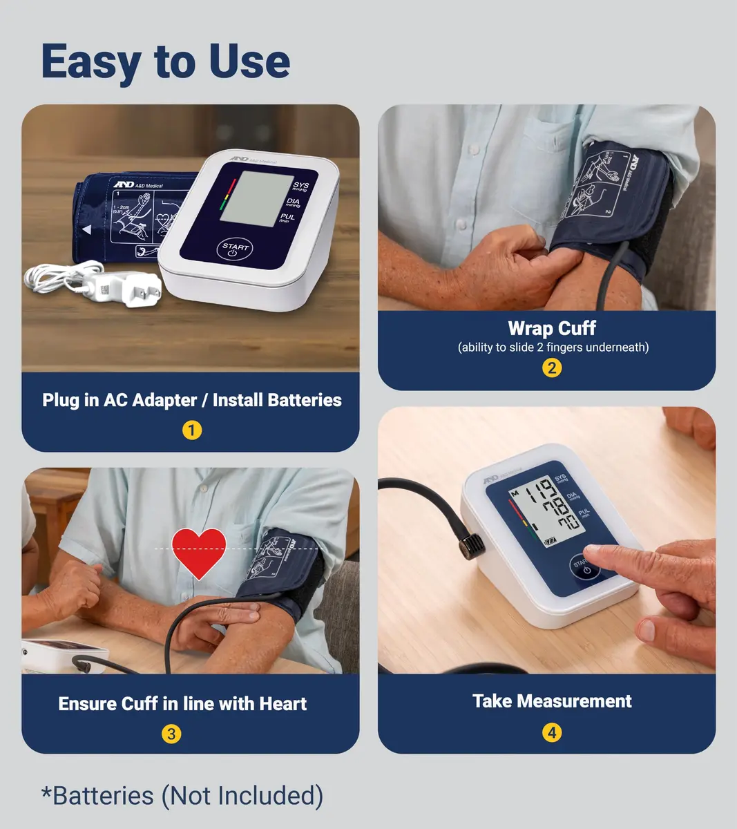 A&D Medical UA-651SAC Upper Arm Blood Pressure Monitor with Small Cuff (16-24 cm) | Clinical Grade Accuracy - view 6