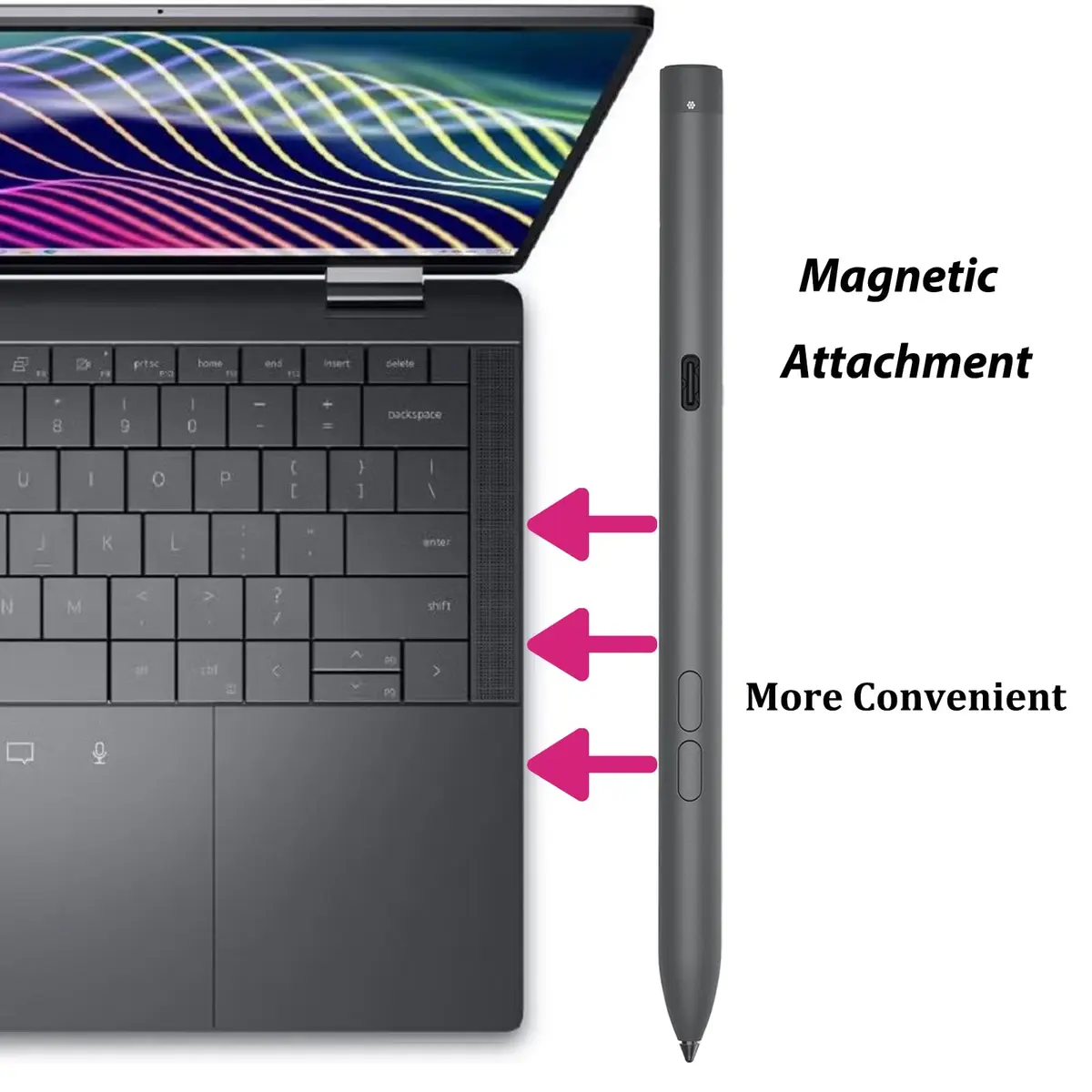 Mingxiong Active Stylus Pen PN7522W Compatible with Dell 2-in-1s | 4096 Pressure Levels, Palm Rejection, Bluetooth Support - view 6