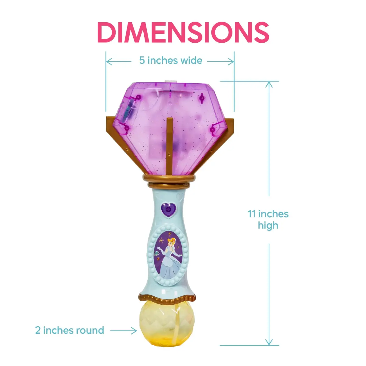 Little Kids Disney Princess Cinderella Light and Sound Musical Bubble Wand | Ages 3+ Years - view 4