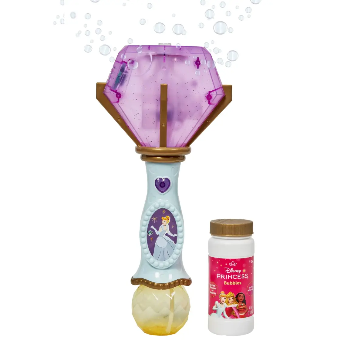 Little Kids Disney Princess Cinderella Light and Sound Musical Bubble Wand | Ages 3+ Years - main product image