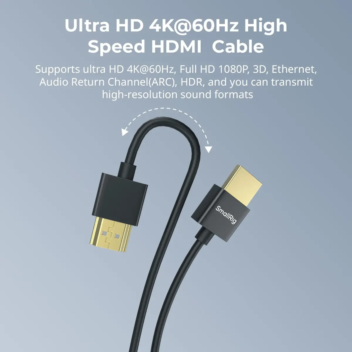 SMALLRIG Ultra Thin HDMI 2.0 Cable 100cm (3.28Ft) | 4K@60Hz Flexible Slim Cord for Camera Rig - view 4