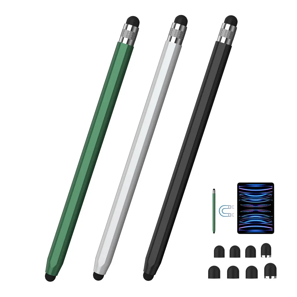 Granarbol 2-in-1 Magnetic Capacitive Stylus Pen | 3 Colors, 5.8" | Precise Touch & No Charging Needed - main product image