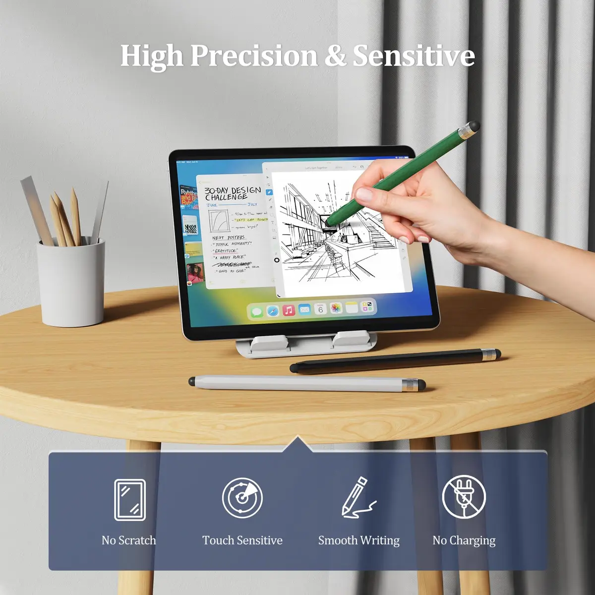 Granarbol 2-in-1 Magnetic Capacitive Stylus Pen | 3 Colors, 5.8" | Precise Touch & No Charging Needed - view 3