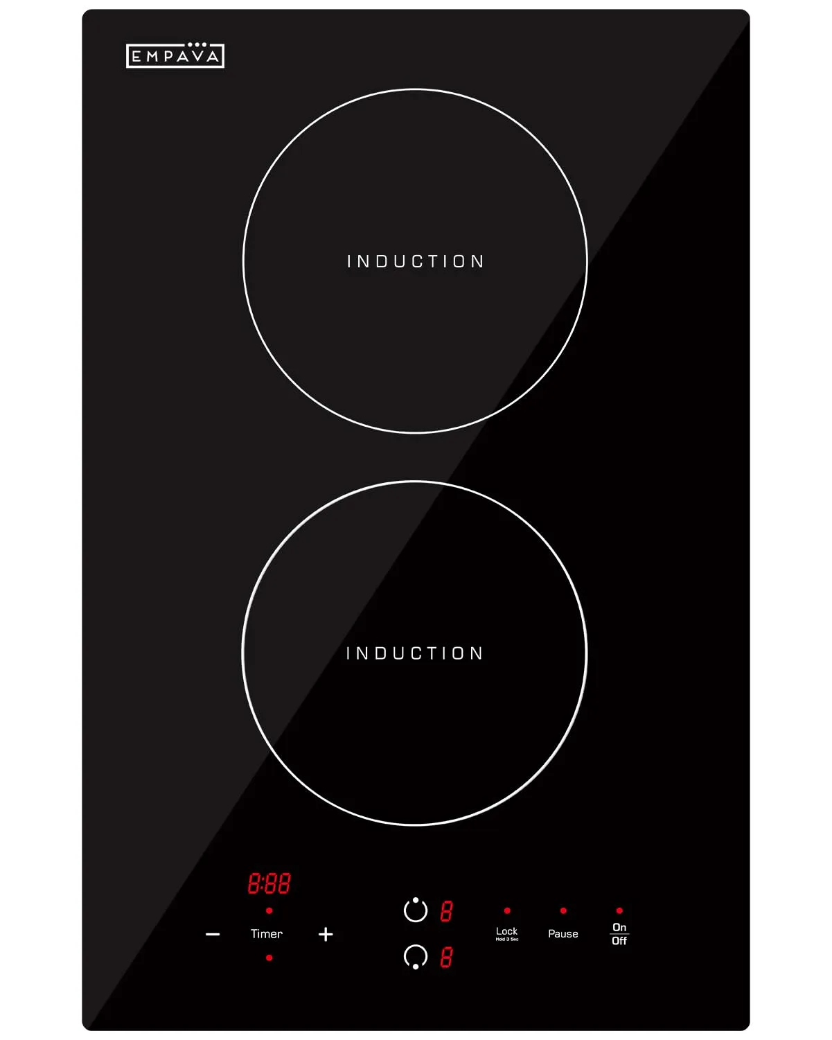 Empava 2-Burner Electric Induction Cooktop with 110-120 Volt Plug-in | ETL Certified USA & Canada - main product image
