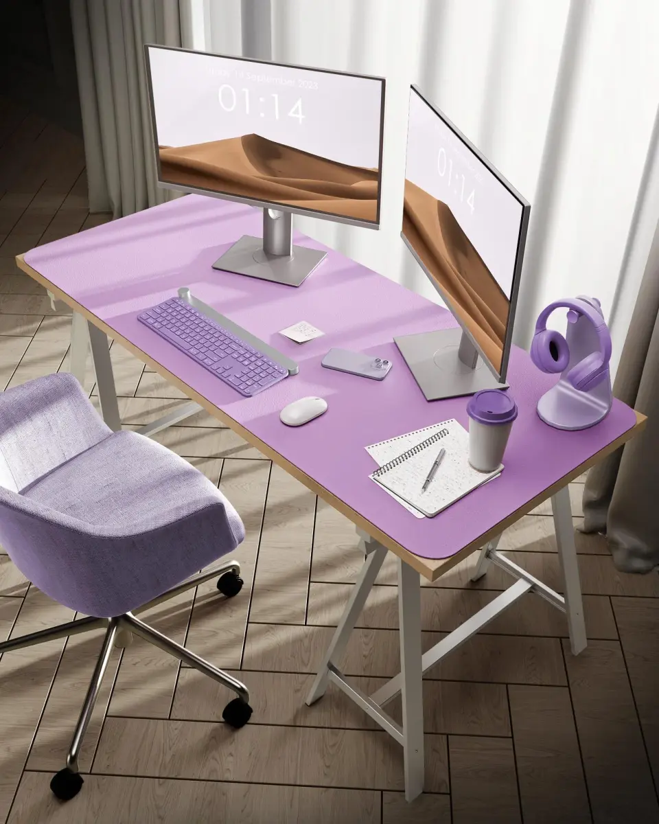 YSAGi Taro Purple Desk Pad Protector, Large Mouse Pad, 47.2" x 23.6" | Protects Desk, Enhances Workspace - main product image