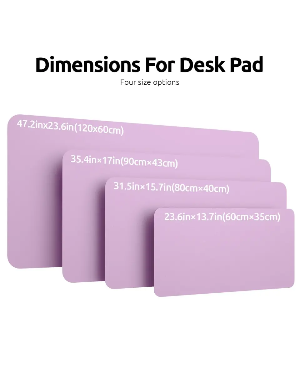 YSAGi Taro Purple Desk Pad Protector, Large Mouse Pad, 47.2" x 23.6" | Protects Desk, Enhances Workspace - view 3