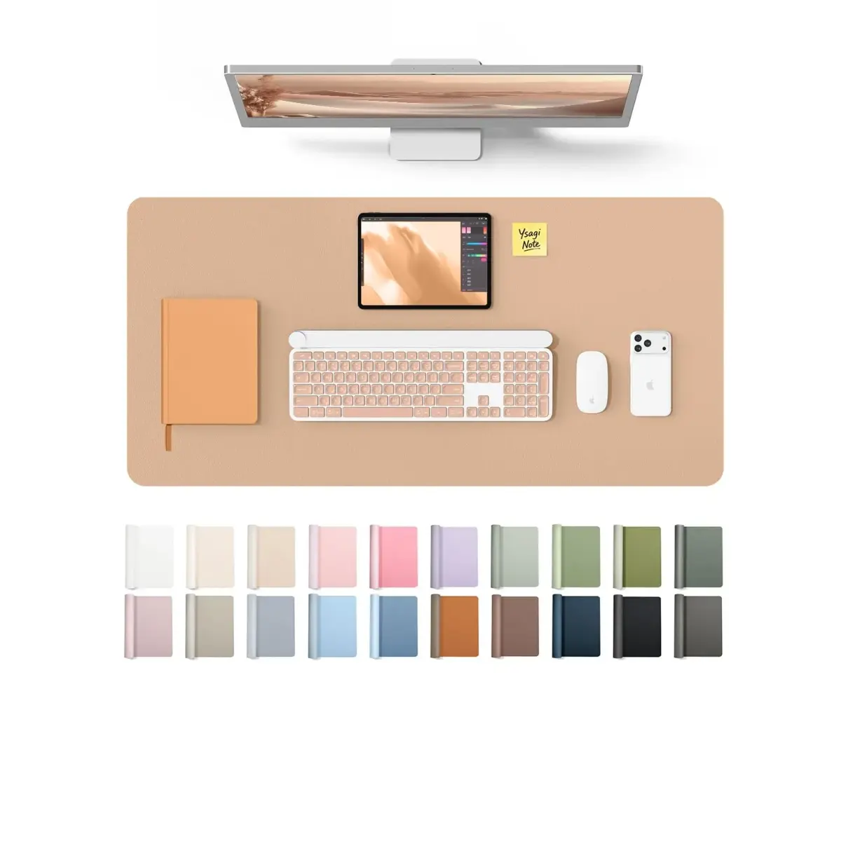 YSAGi Leather Desk Protector Large Mouse Mat 80cm x 40cm (31.5" x 15.8") | Protects Desks from Scratches and Spills - main product image