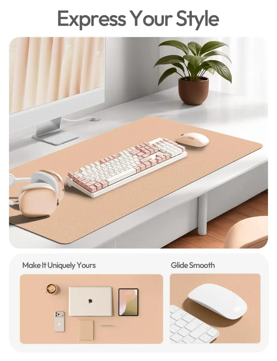 YSAGi Leather Desk Protector Large Mouse Mat 80cm x 40cm (31.5" x 15.8") | Protects Desks from Scratches and Spills - view 2