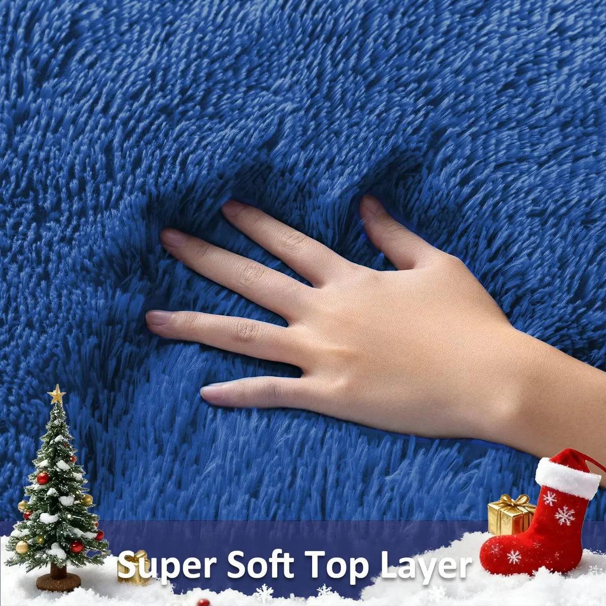Ophanie Blue Rug 4x6 ft | Soft, Non-slip Kids Bedroom Carpet with Modern Style - view 2