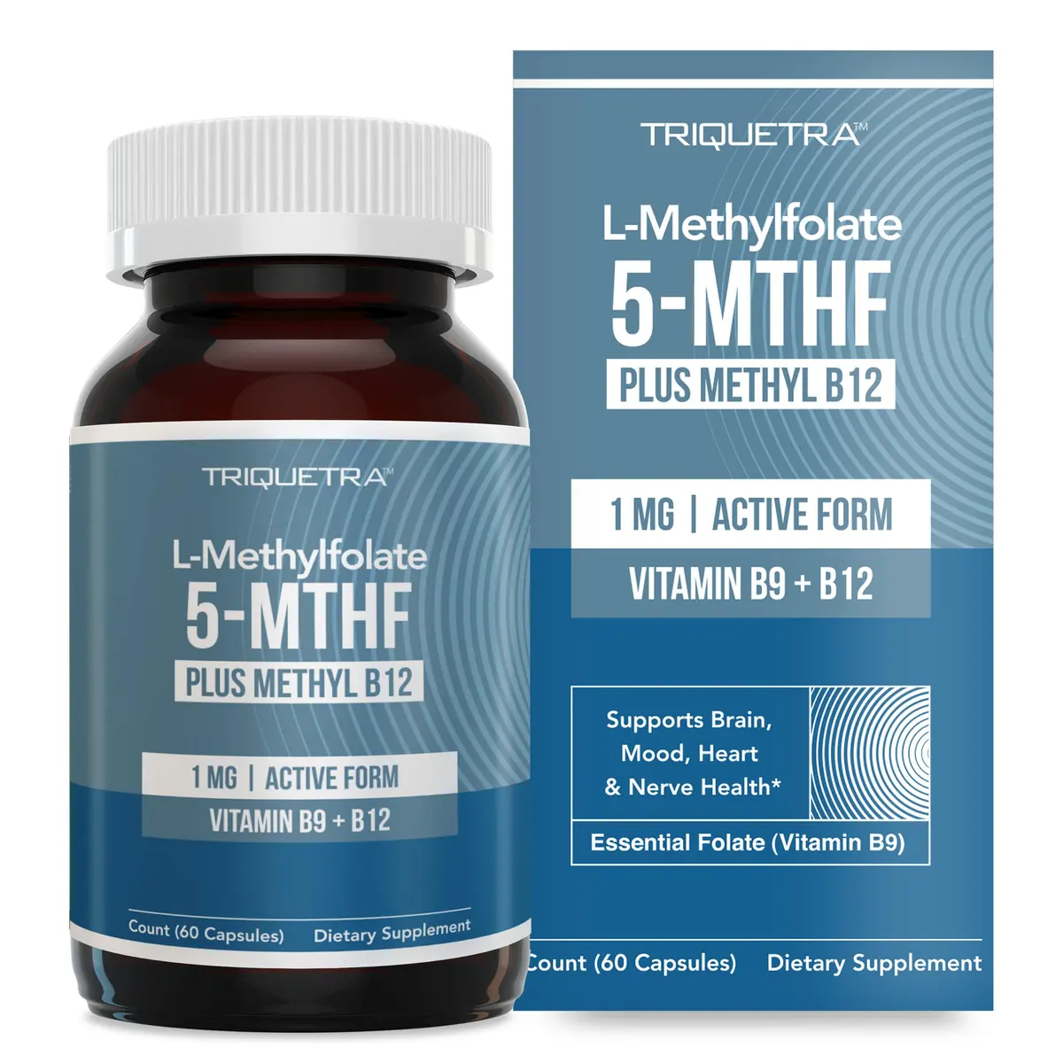 Triquetra Health L Methylfolate Capsules 60 | Supports Methylation & Brain Health - main product image