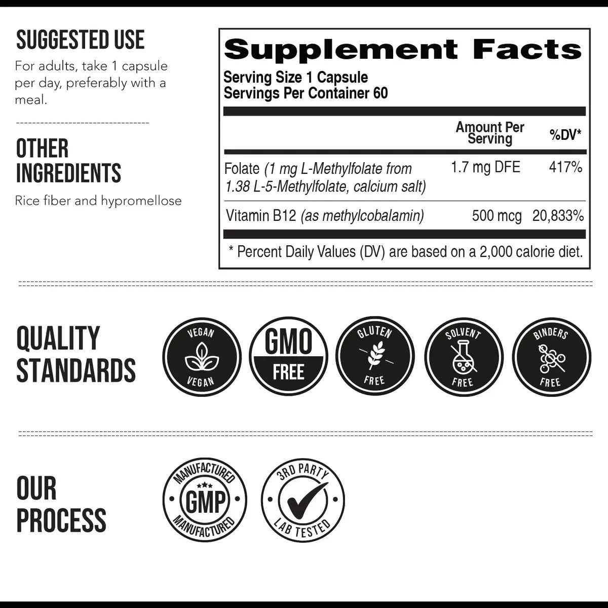 Triquetra Health L Methylfolate Capsules 60 | Supports Methylation & Brain Health - view 6