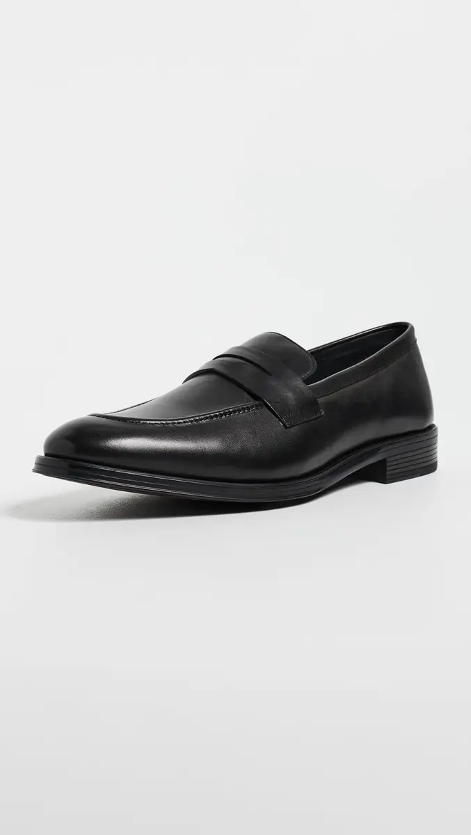 Paul Smith Men's Pierce Penny Loafers Leather Black 9 | Classic Business Casual Footwear - view 2