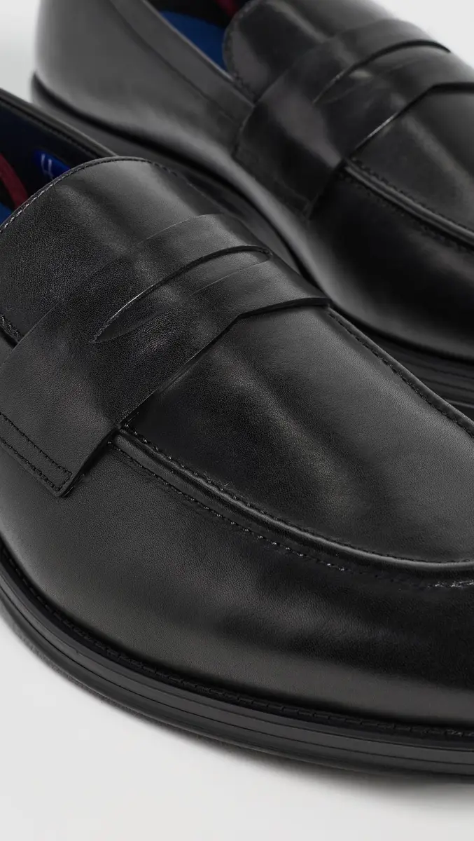 Paul Smith Men's Pierce Penny Loafers Leather Black 9 | Classic Business Casual Footwear - view 4