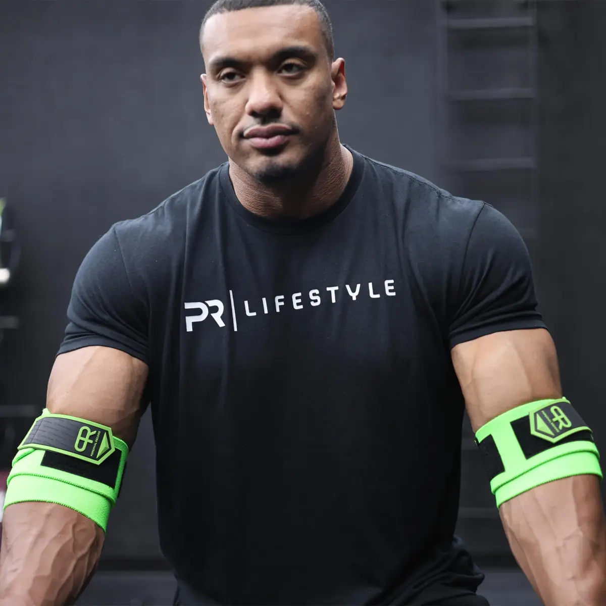 PR Personal Record Elbow Wraps for Weightlifting - Heavy Duty Construction, 36" Length, Neon - view 7