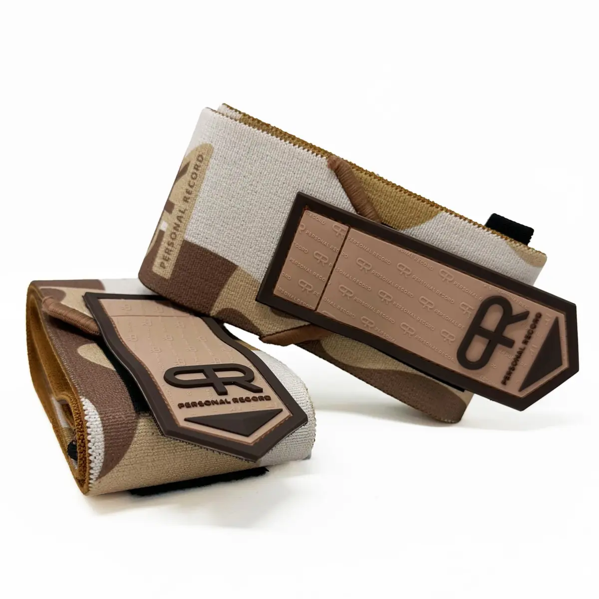 PR Personal Record Elbow Wraps for Weightlifting - Heavy Duty Construction, 36 Inch Length, Sand Camo - main product image
