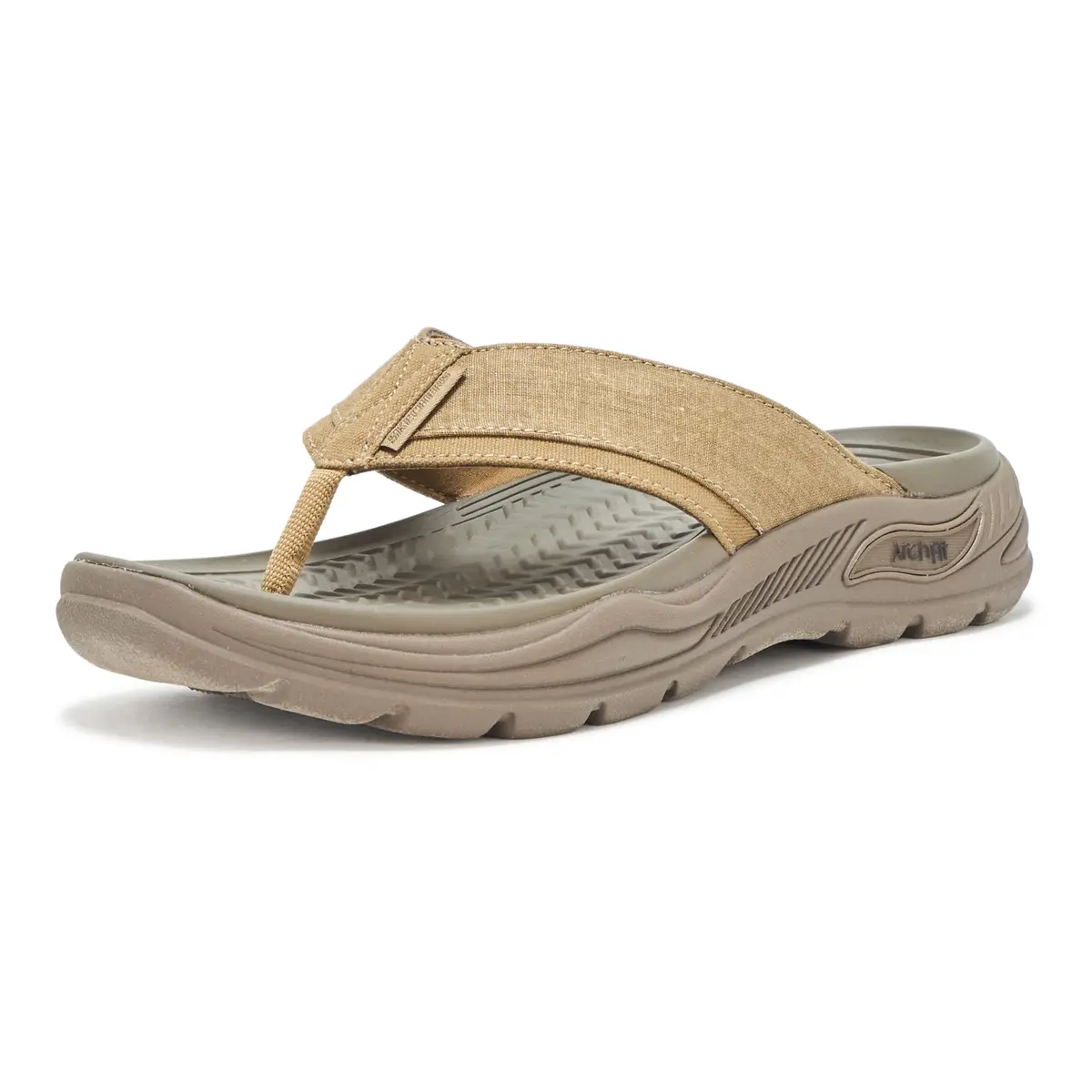 Skechers Men's Arch Fit Motley Sd-Rigel Canvas Thong Sandal, TPE, 7 | Supportive Vegan-Friendly Casual Flip Flops - main product image