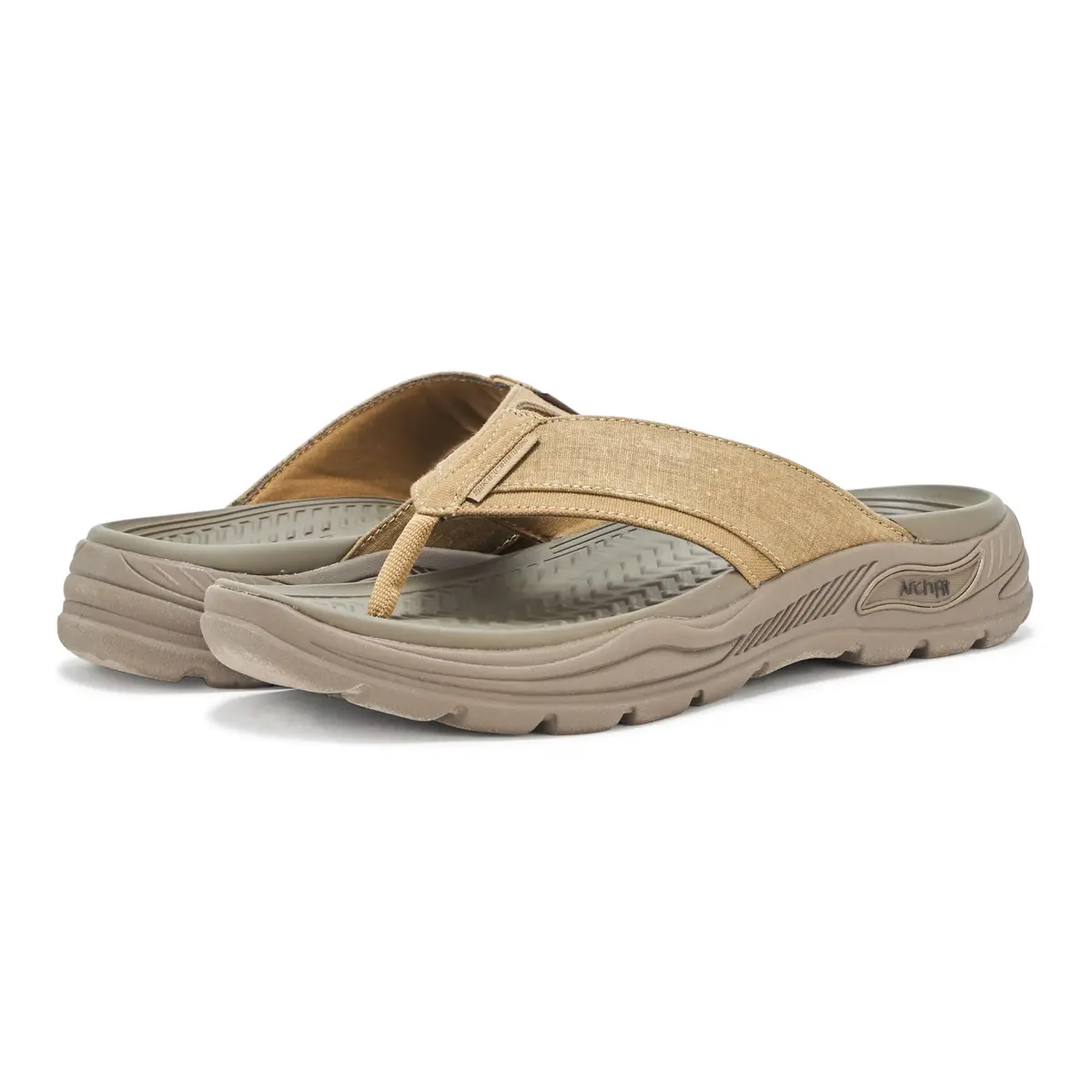 Skechers Men's Arch Fit Motley Sd-Rigel Canvas Thong Sandal, TPE, 7 | Supportive Vegan-Friendly Casual Flip Flops - view 3