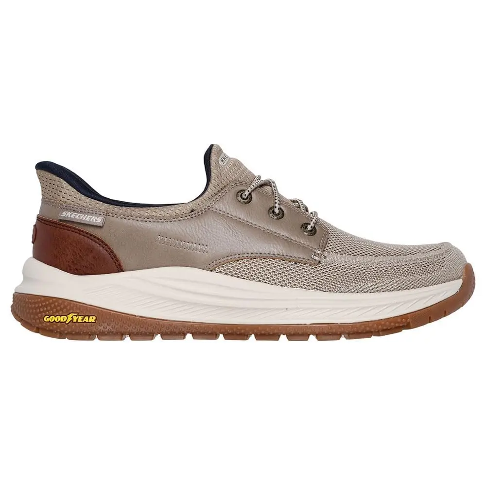 Skechers Men's Meroe - Alden Bungee Lace Slip-ins Taupe 27.5cm (US 9.5, Medium) | Breathable Casual Comfort - view 3