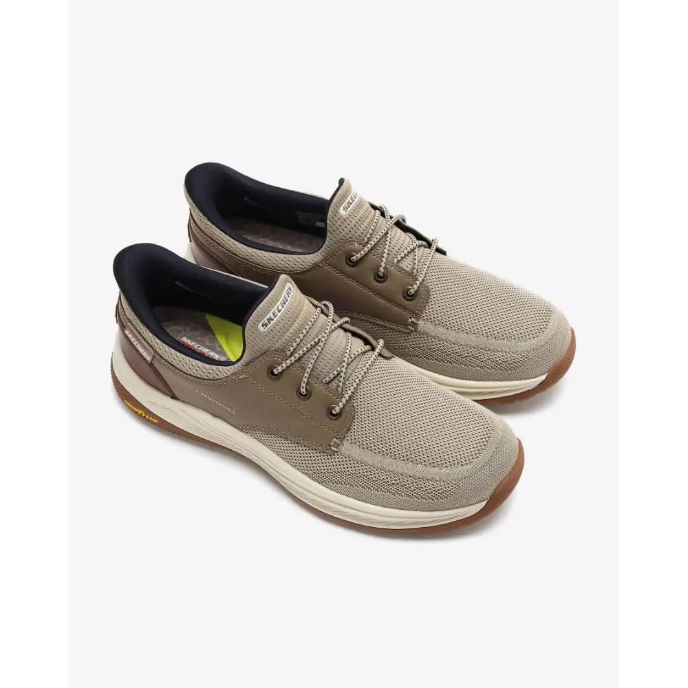 Skechers Men's Meroe - Alden Bungee Lace Slip-ins Taupe 27.5cm (US 9.5, Medium) | Breathable Casual Comfort - view 4