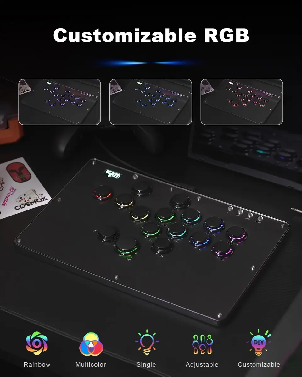 SIXSIR Haute42 U16 Leverless Arcade Controller for PC/Switch/PS5 - 16-Key Graffiti Panel, RGB, Low-Profile Switches - view 6