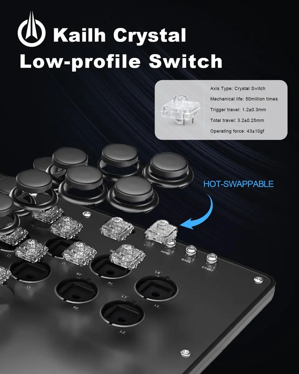 SIXSIR Haute42 U16 Leverless Arcade Controller for PC/Switch/PS5 - 16-Key Graffiti Panel, RGB, Low-Profile Switches - view 4