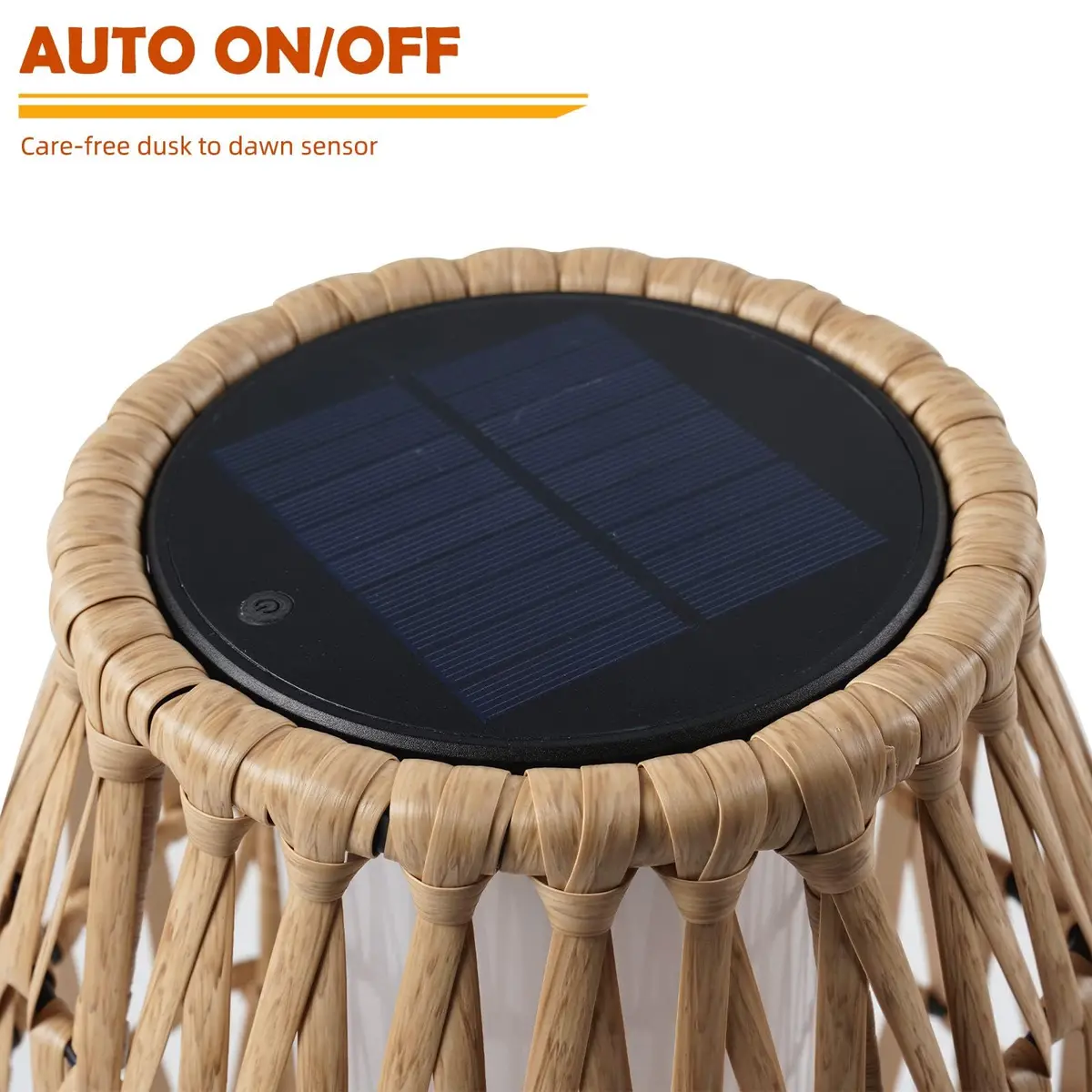 Solar Yard 2-Pack 29" Outdoor Solar-Powered Wicker Floor Lamps | Boho Garden Lighting with IP65 Waterproof - view 7