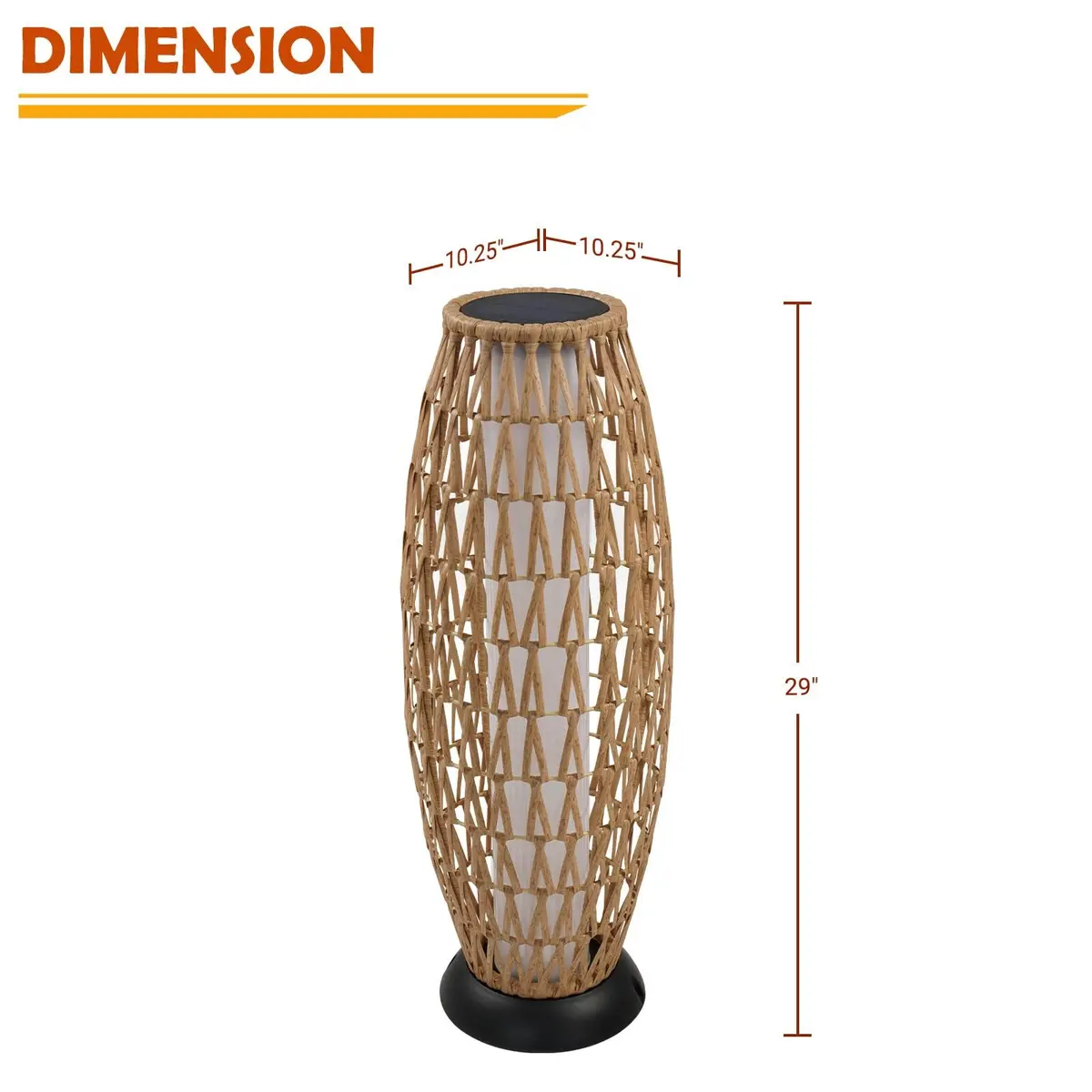 Solar Yard 2-Pack 29" Outdoor Solar-Powered Wicker Floor Lamps | Boho Garden Lighting with IP65 Waterproof - view 9