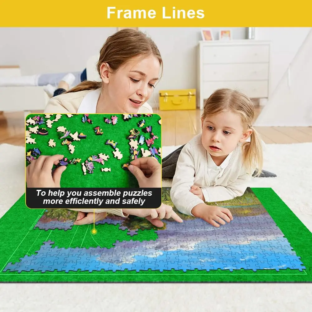 Ainiv Jigsaw Puzzle Mat Roll Up 1500 Pieces | Portable Felt Puzzle Storage for Adults & Kids - view 3
