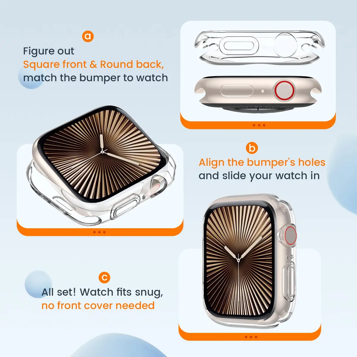 Goton Clear 2 Pack Bumper Case for Apple Watch Series 11/10 42mm | Protects Edges & Sides - view 3