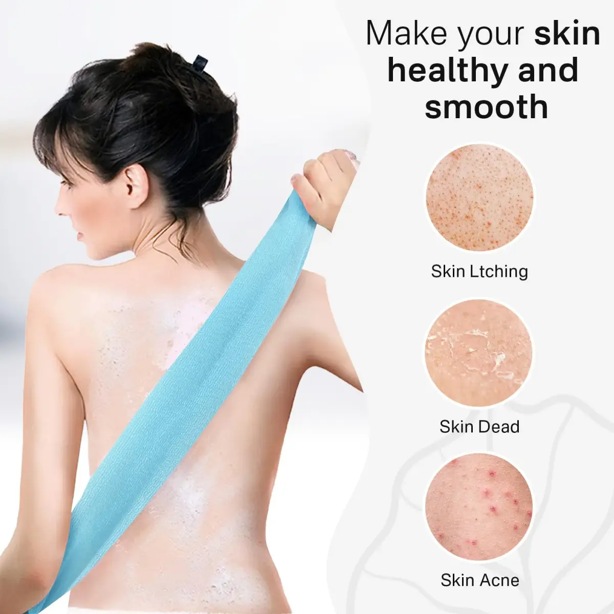 Yiclick Exfoliating Washcloth Towel 3-Pack | Japanese Back Scrubber for Body Exfoliation - view 4