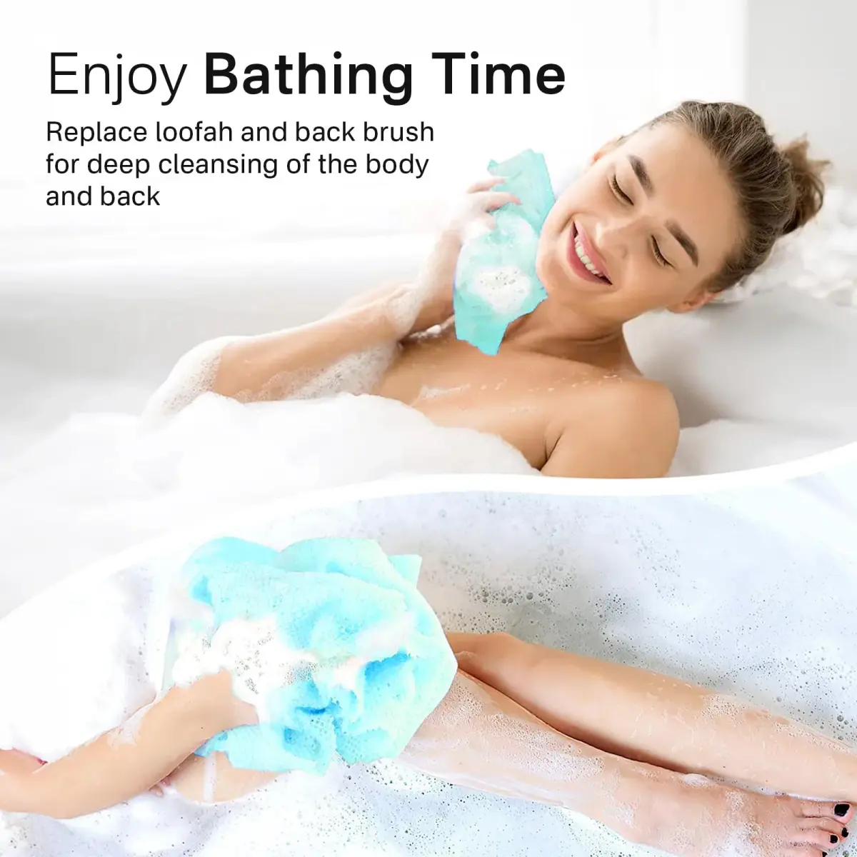 Yiclick Exfoliating Washcloth Towel 3-Pack | Japanese Back Scrubber for Body Exfoliation - view 3