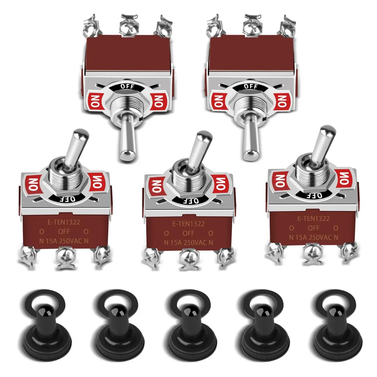 COROTC 12V Toggle Switch 5Pack | Waterproof Marine DPDT Heavy-Duty Reliability - main product image