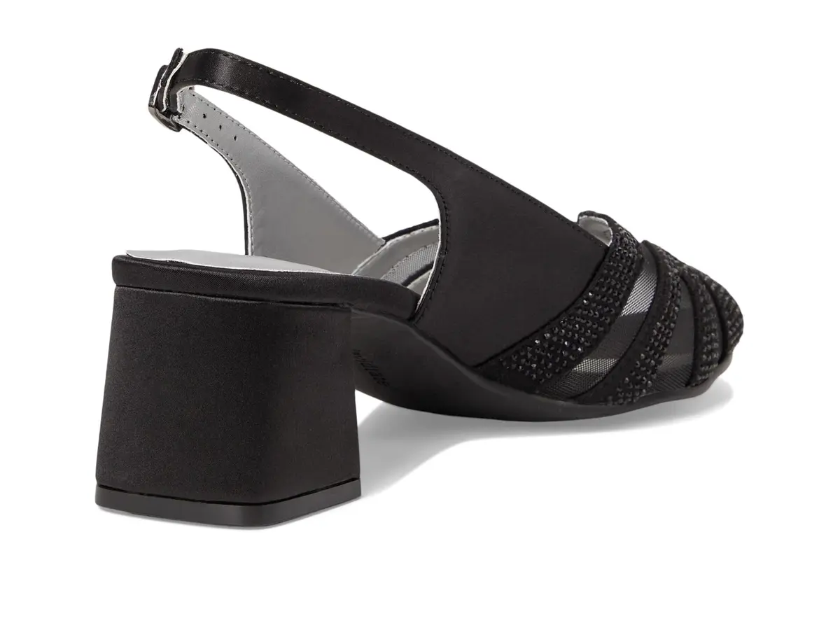 David Tate Desire Black Women's Sandal 7.5 X-Wide | Elegant Satin Evening Heel - view 7