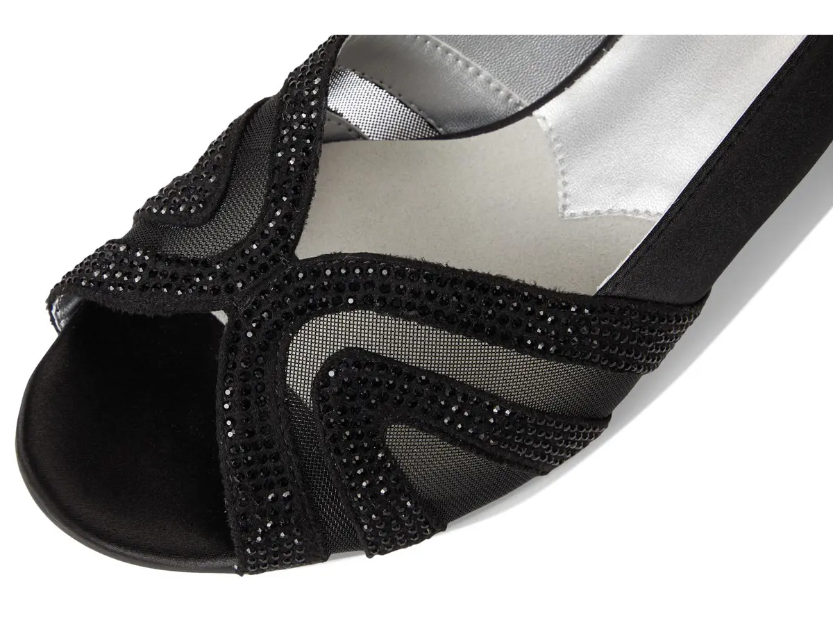 David Tate Desire Black Women's Sandal 7.5 X-Wide | Elegant Satin Evening Heel - view 8